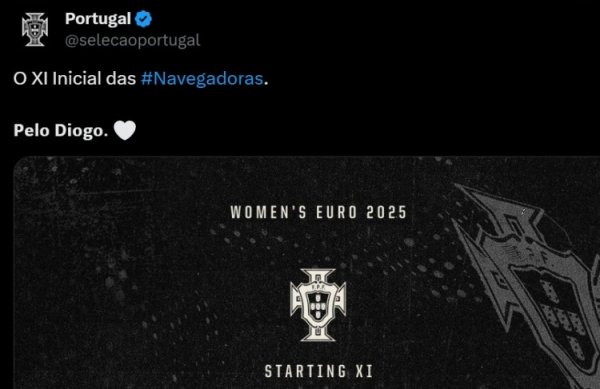 Portuguese Football Association commemorates Jota when announcing the start of the European Cup women s football team