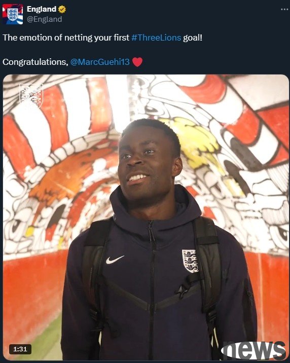 Gee won England s first goal, England posted: Congratulations, Geee!